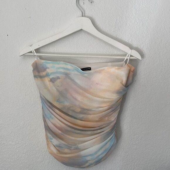 Zara Pastel Color Cloud Tulle Corset Top - Picture 4 of 9